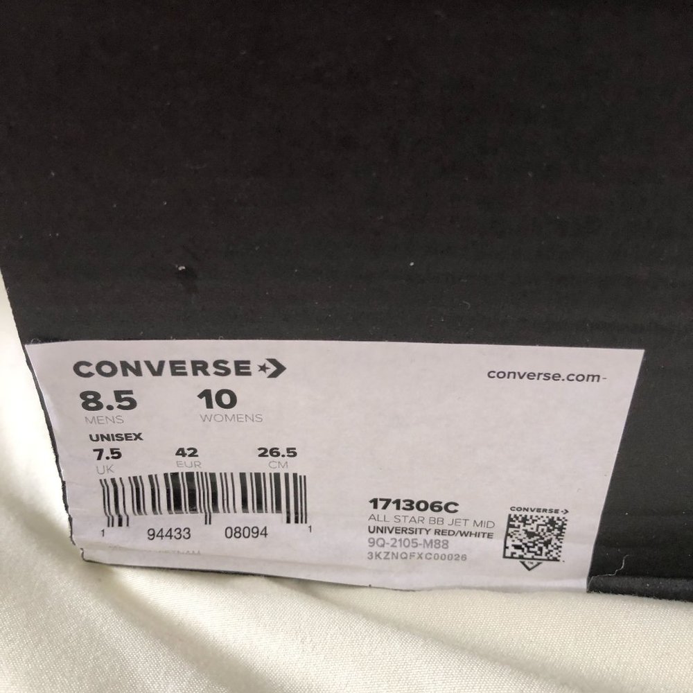 Converse All Star BB Jet Mid Style 171306C Unisex Womens RED Size US 10 - Picture 11 of 12